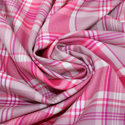 Tissu tartan de laine - à carreaux rose - photo 1/5 | So Tissus