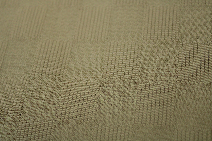 Tissu crêpe de laine - à carreaux ton sur ton - sable