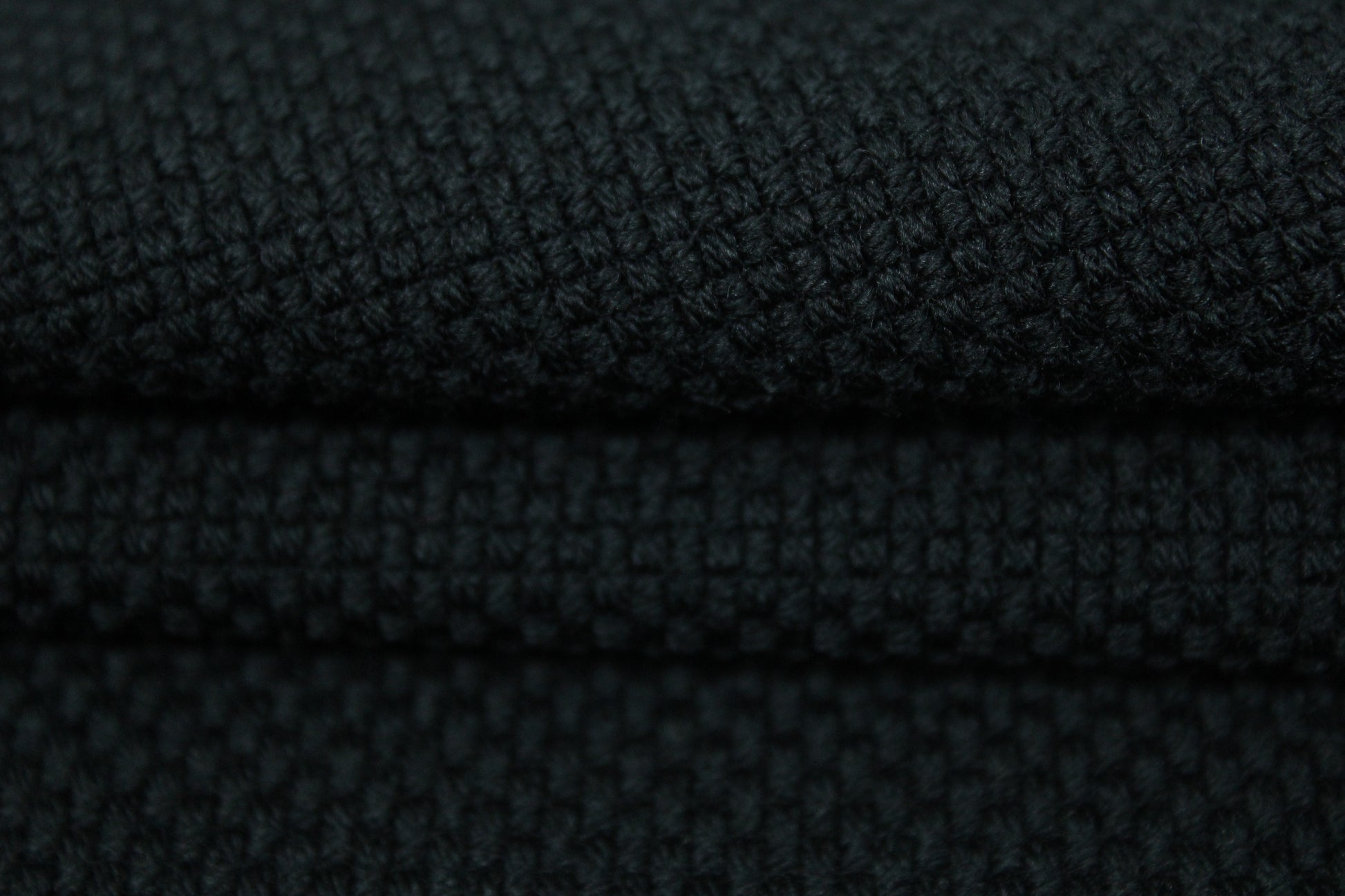 Tissu piqué de laine stretch - noir - photo 2/3 | So Tissus