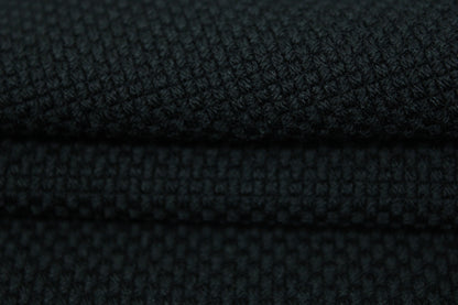 Tissu piqué de laine stretch - noir - photo 2/3 | So Tissus