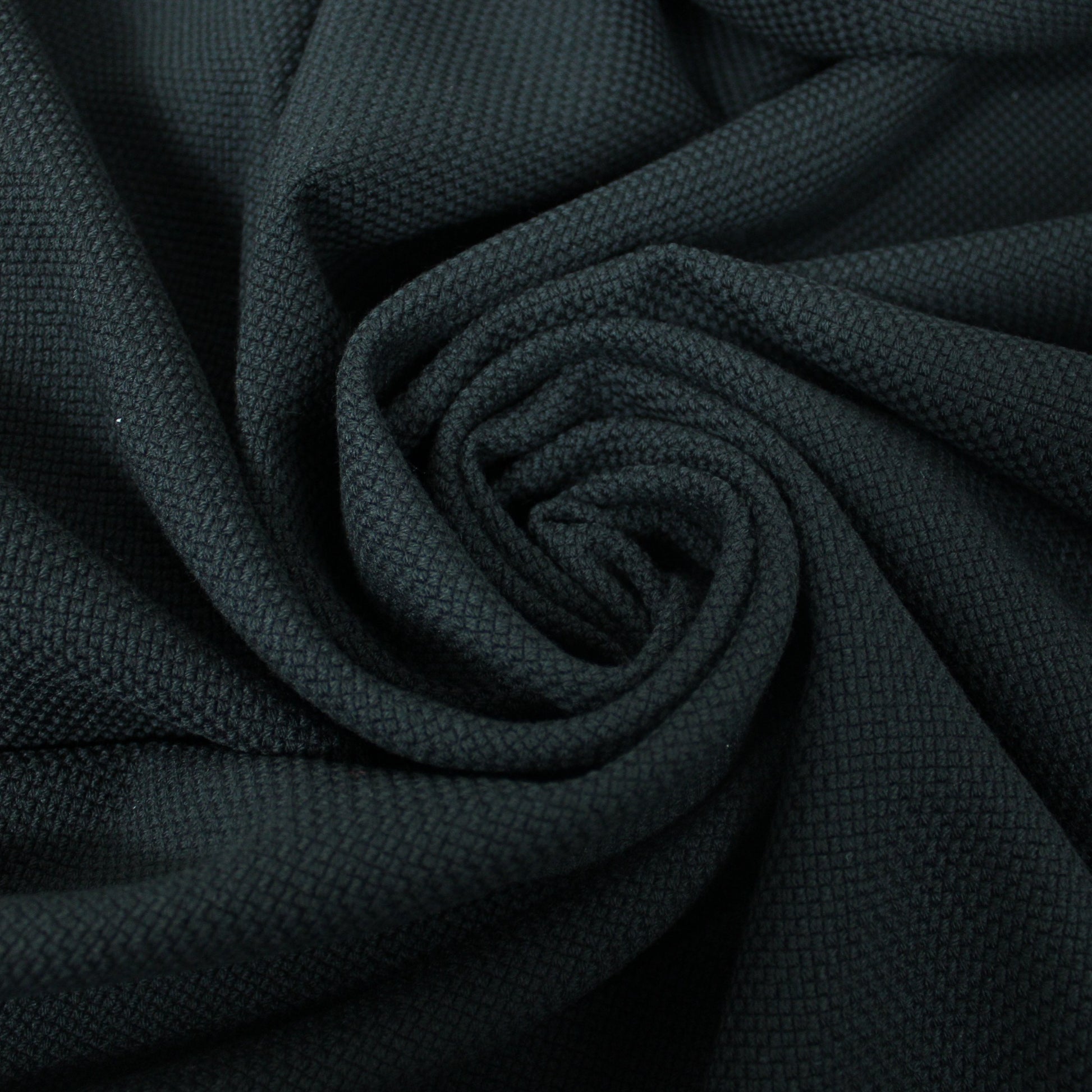 Tissu piqué de laine stretch - noir - photo 1/3 | So Tissus
