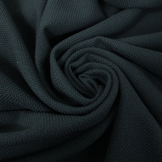 Tissu piqué de laine stretch - noir - photo 1/3 | So Tissus