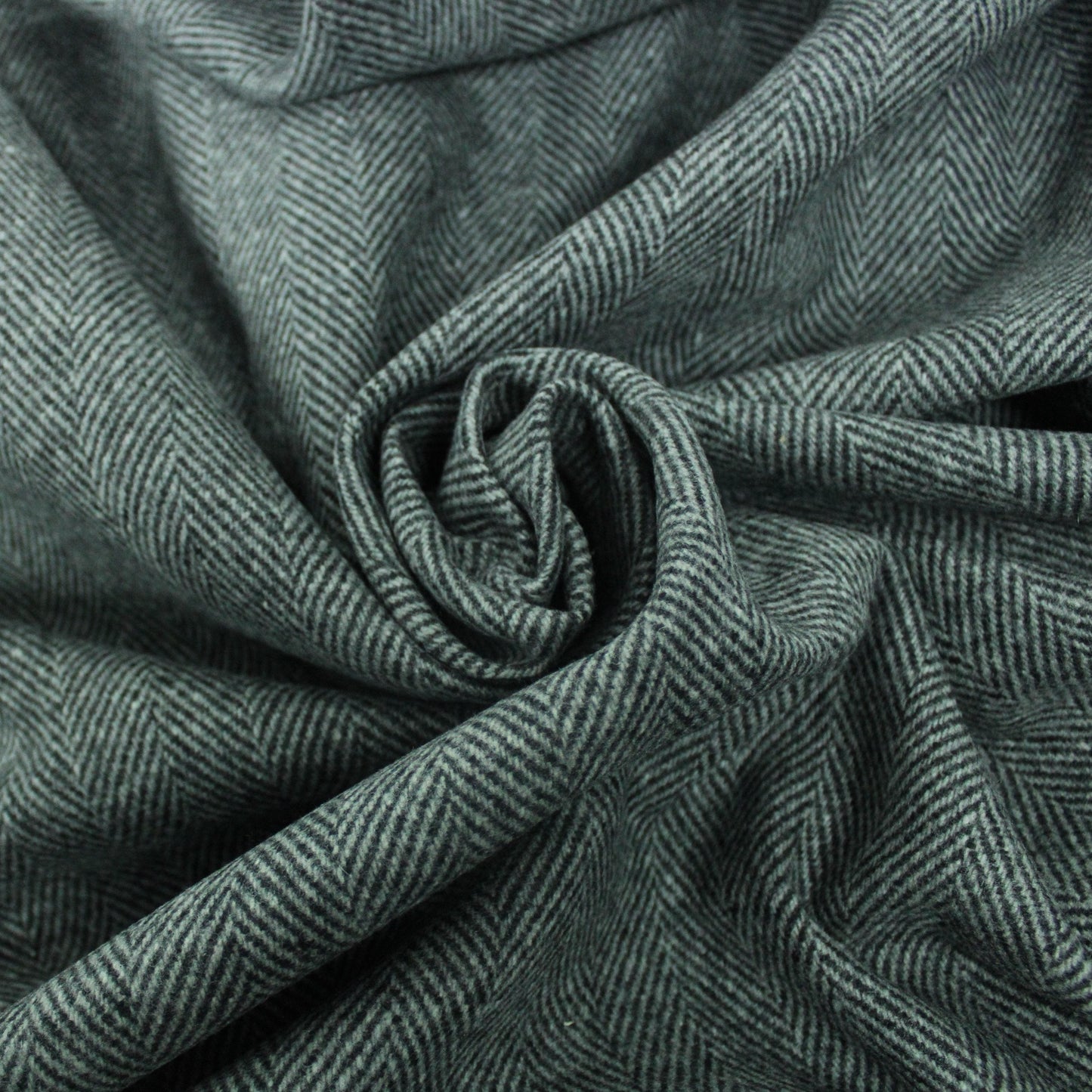 Tissu drap de laine - chevron - gris et noir - photo 1/4 | So Tissus