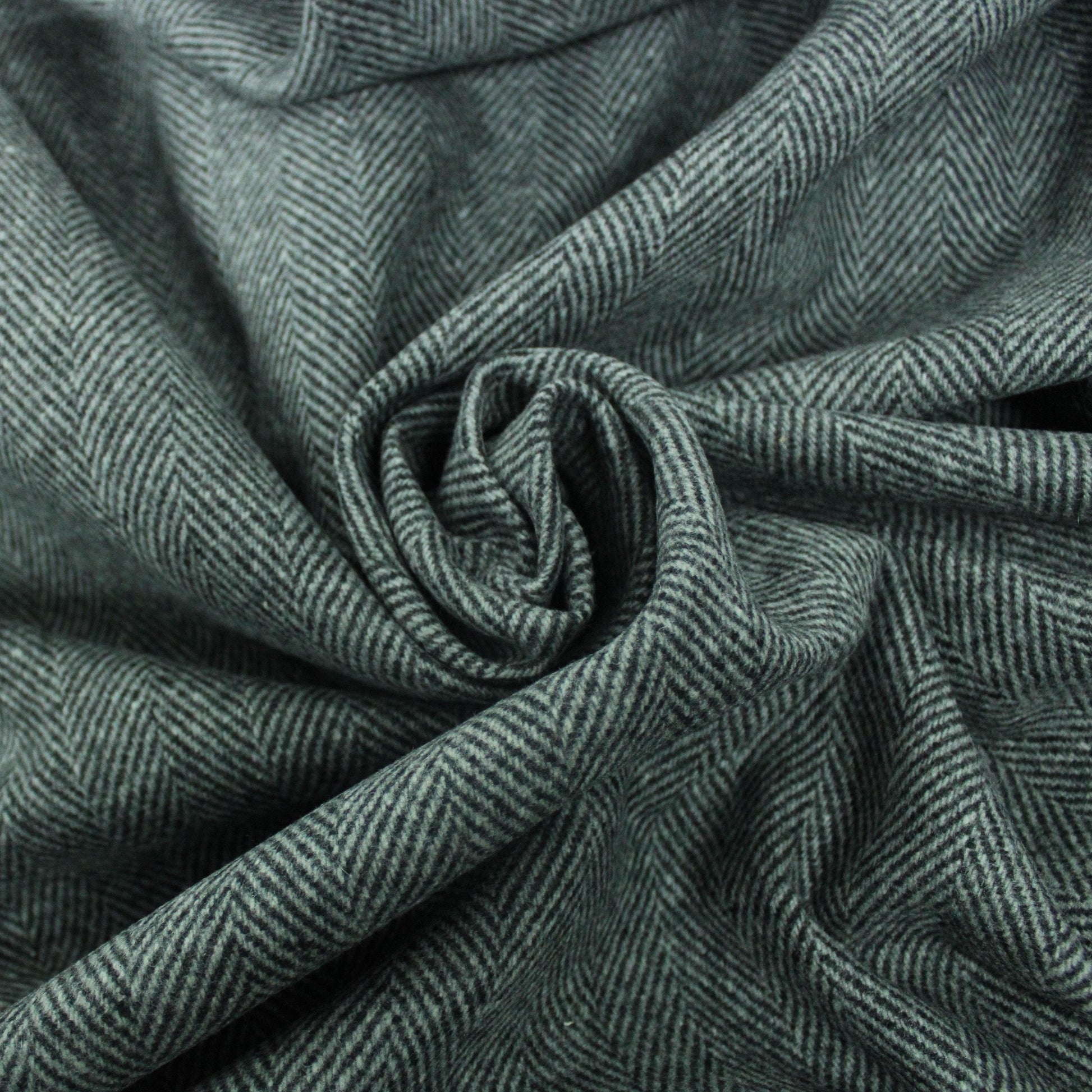 Tissu drap de laine - chevron - gris et noir - photo 1/4 | So Tissus