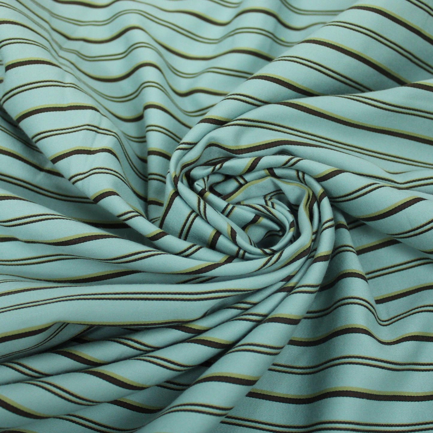 Tissu popeline coton à rayure - bleu et marron - photo 1/4 | So Tissus