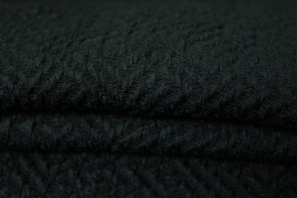 Tissu crêpe gaufré - motif géométrique - noir - photo 2/3 | So Tissus