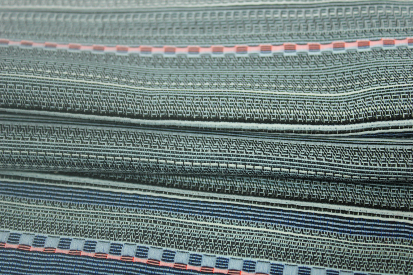 Tissu tweed à rayures - ton bleu et noir - photo 2/5 | So Tissus