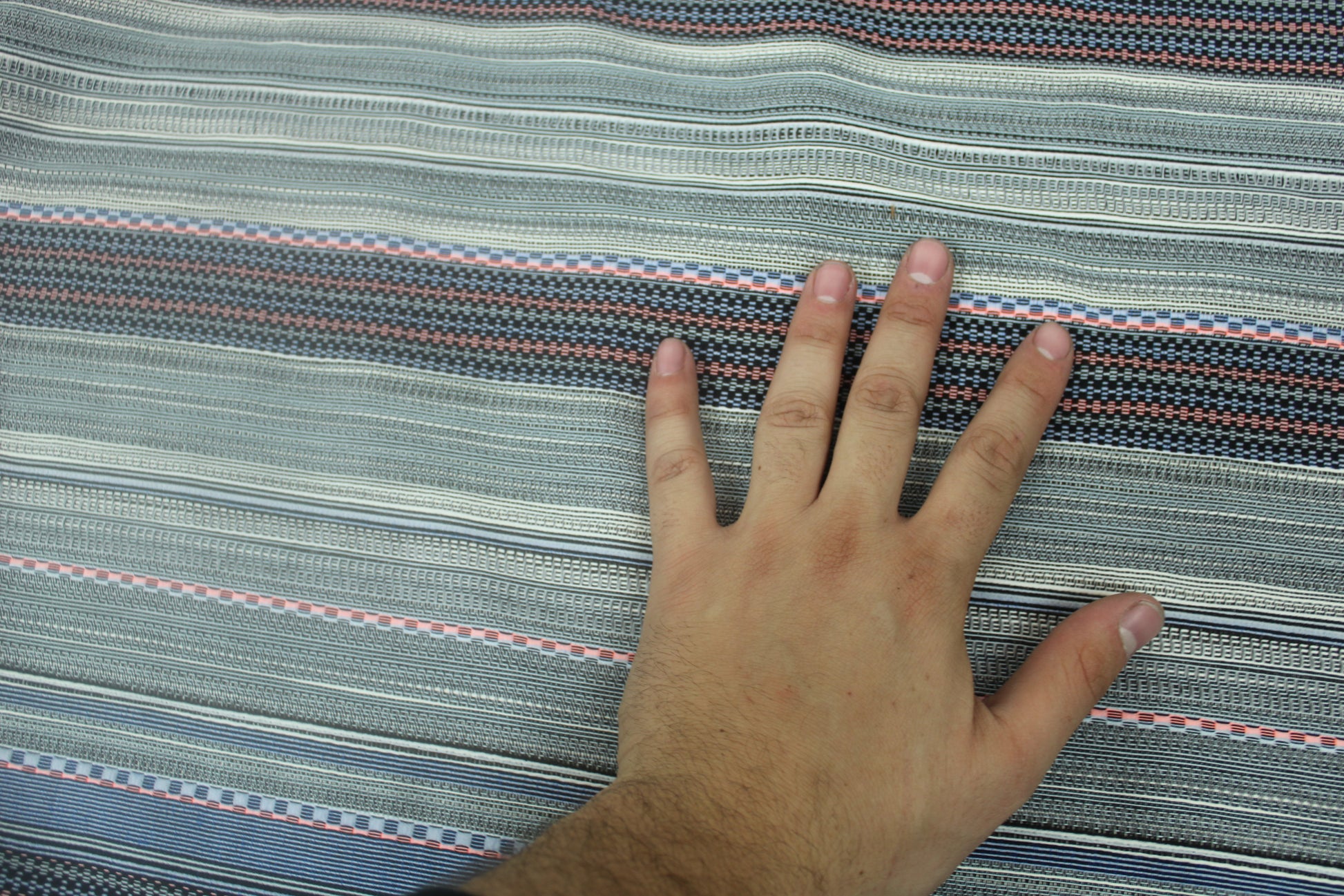 Tissu tweed à rayures - ton bleu et noir - photo 4/5 | So Tissus