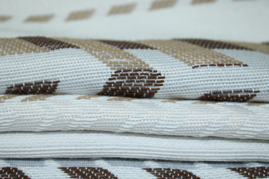 coupon de 1,2 mètre - tweed motif géométrique - ton beige - photo 2/5 | So Tissus