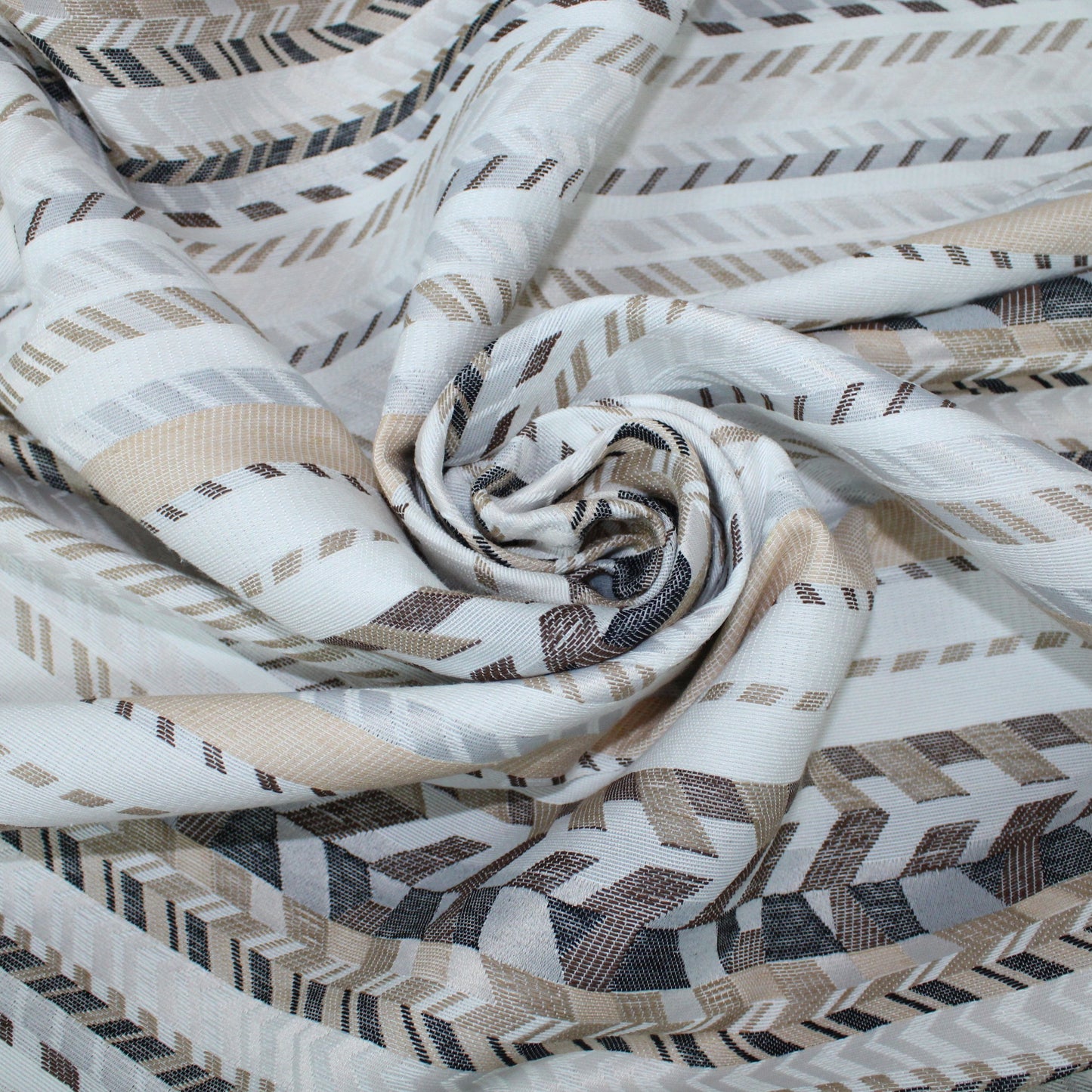 coupon de 1,2 mètre - tweed motif géométrique - ton beige - photo 1/5 | So Tissus