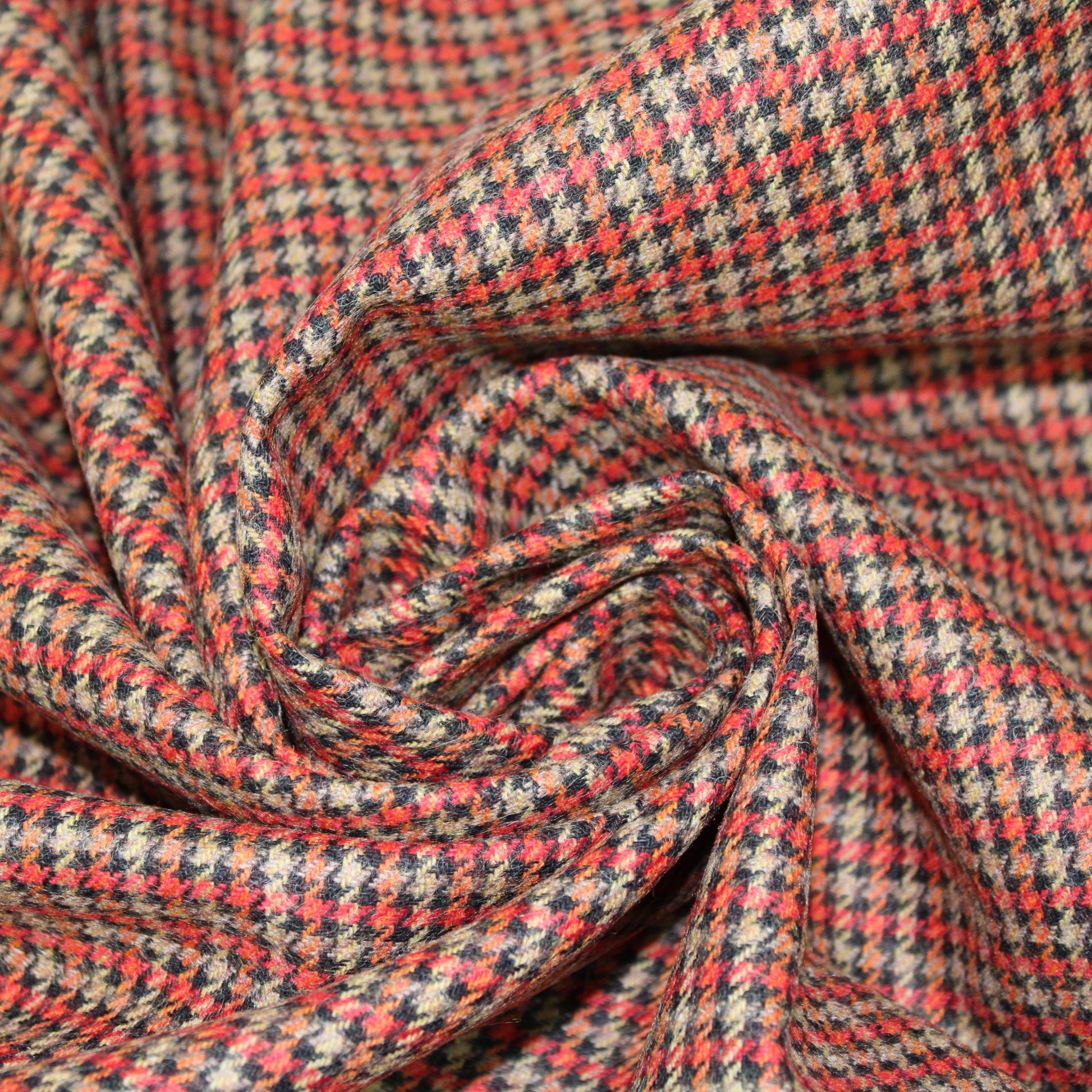 Tissu lainage - pieds de poule - ton orangé - photo 1/5 | So Tissus