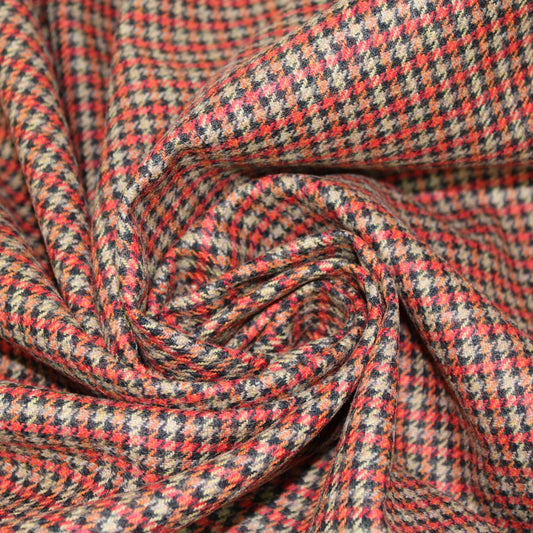 Tissu lainage - pieds de poule - ton orangé - photo 1/5 | So Tissus