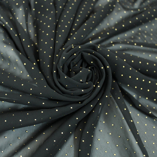 Tissu plumetis - noir et doré - photo 1/5 | So Tissus