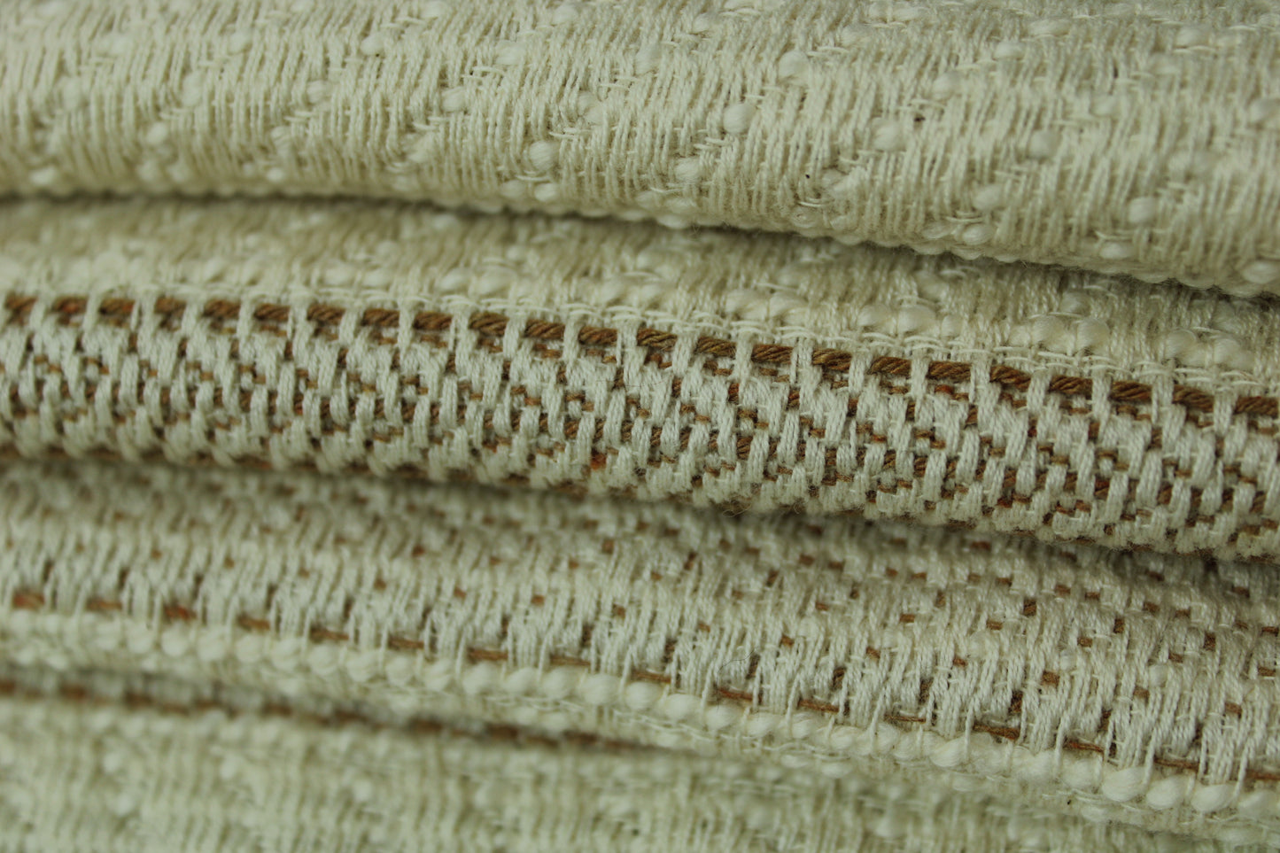 Tissu tweed à rayures - ton écrue et beige - photo 2/4 | So Tissus