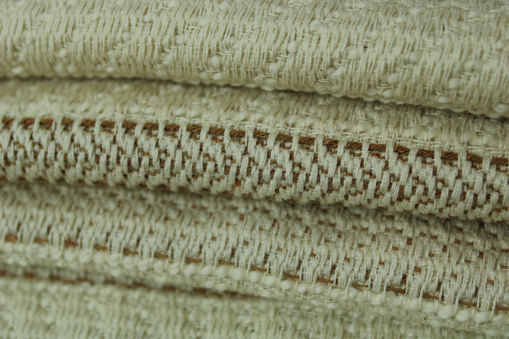 Tissu tweed à rayures - ton écrue et beige - photo 2/4 | So Tissus