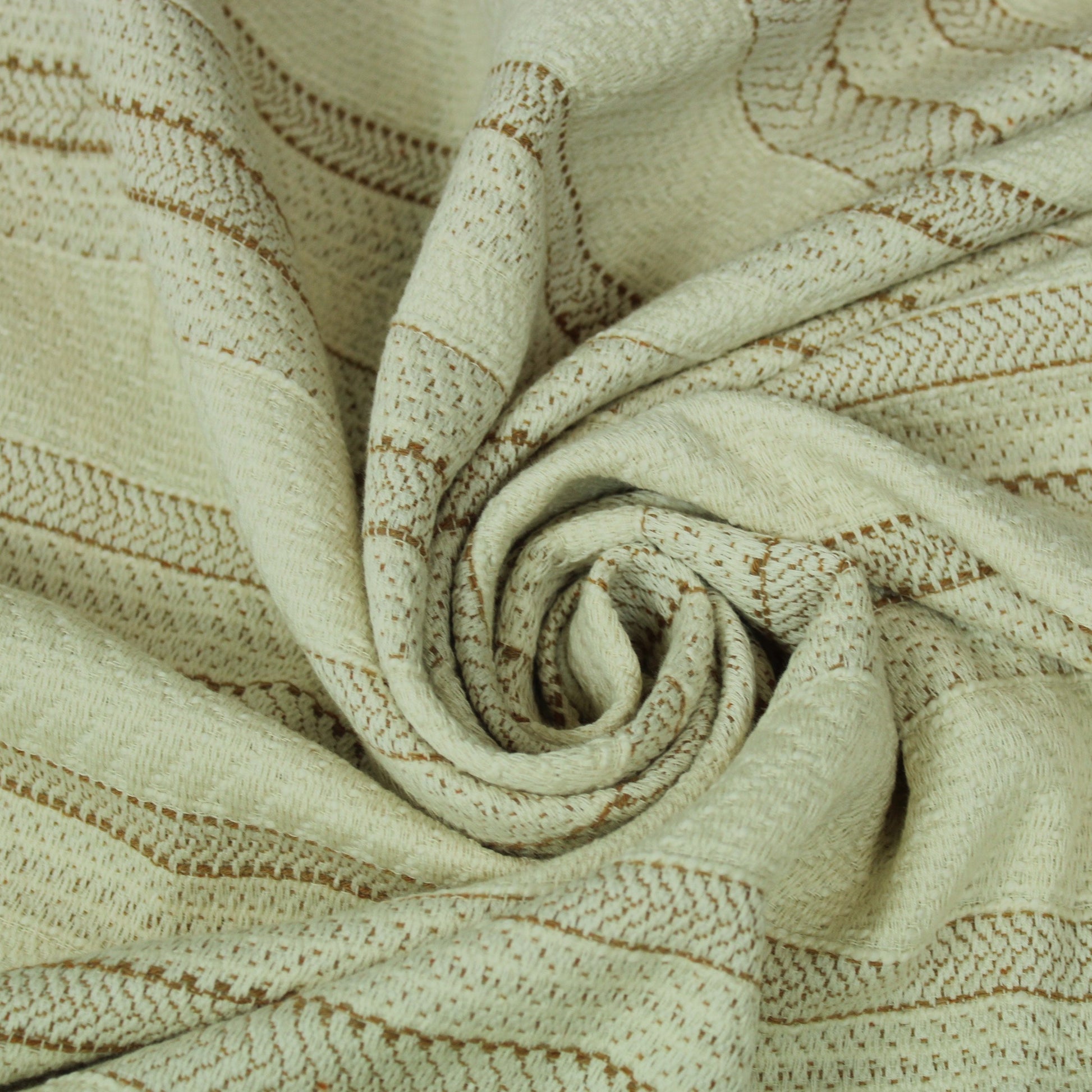 Tissu tweed à rayures - ton écrue et beige - photo 1/4 | So Tissus