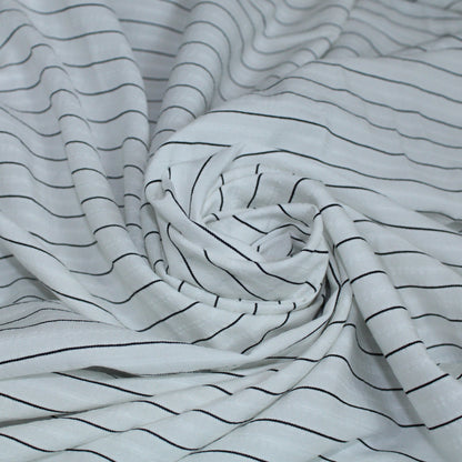 Tissu javanaise de viscose - à rayures noires - photo 1/4 | So Tissus