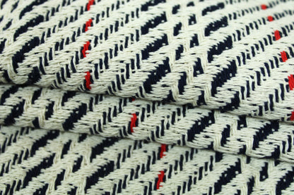 Tissu tweed coton - gris, blanc, rouge et bleu marine - photo 2/4 | So Tissus