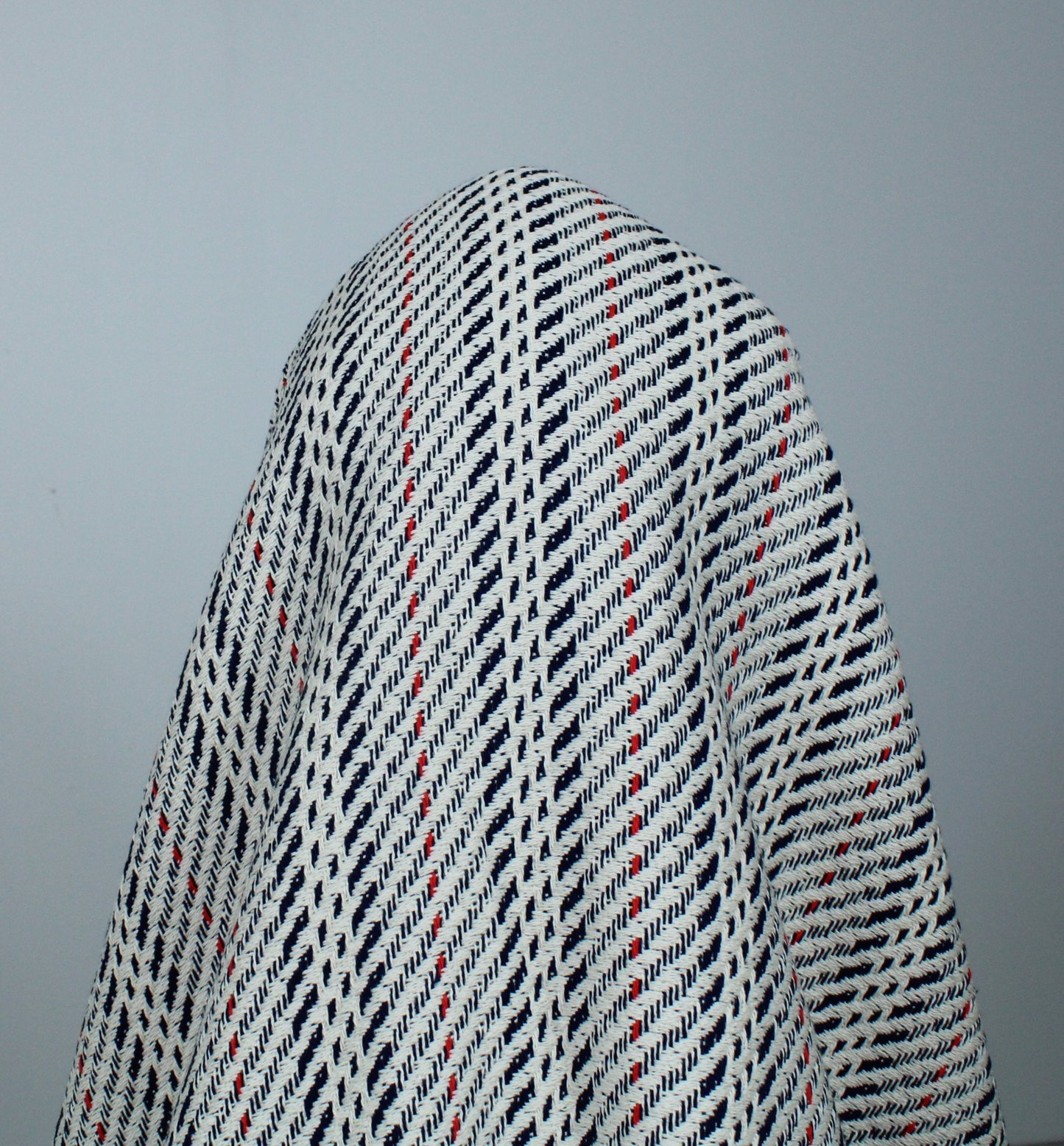 Tissu tweed coton - gris, blanc, rouge et bleu marine - photo 3/4 | So Tissus