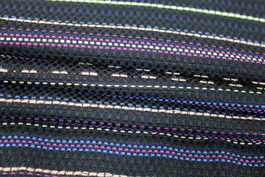 Tissu tweed à rayures - ton noir - photo 2/4 | So Tissus