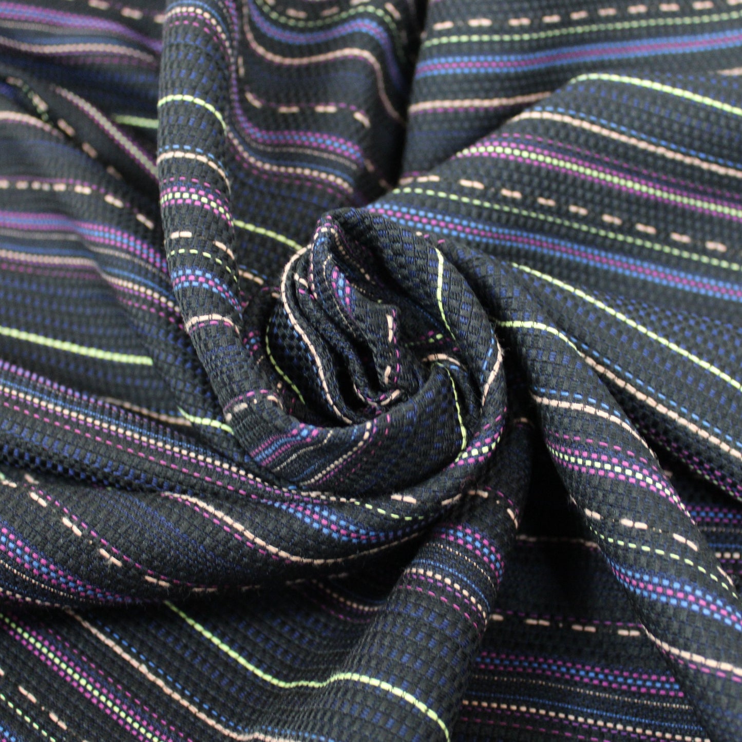 Tissu tweed à rayures - ton noir - photo 1/4 | So Tissus