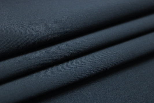 Tissu sergé de laine stretch - bleu marine - photo 2/3 | So Tissus