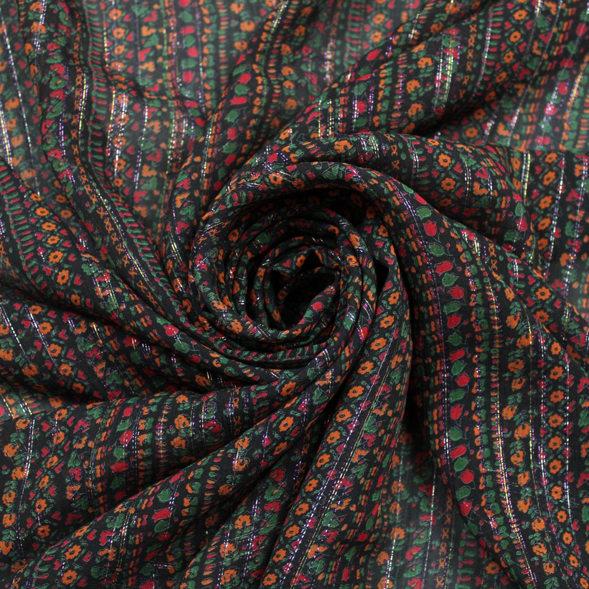 Tissu mousseline soie et viscose - imprimé fleuri - photo 1/4 | So Tissus