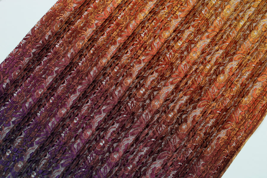 Tissu dentelle plissé - dégradé multicolore