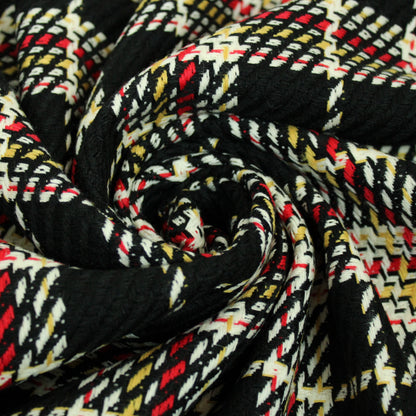 Tissu tweed coton - à carreaux noir, rouge, jaune et blanc - photo 1/4 | So Tissus