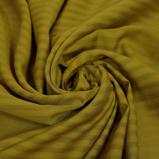 Tissu voile de viscose- à rayures - jaune ocre - photo 1/3 | So Tissus