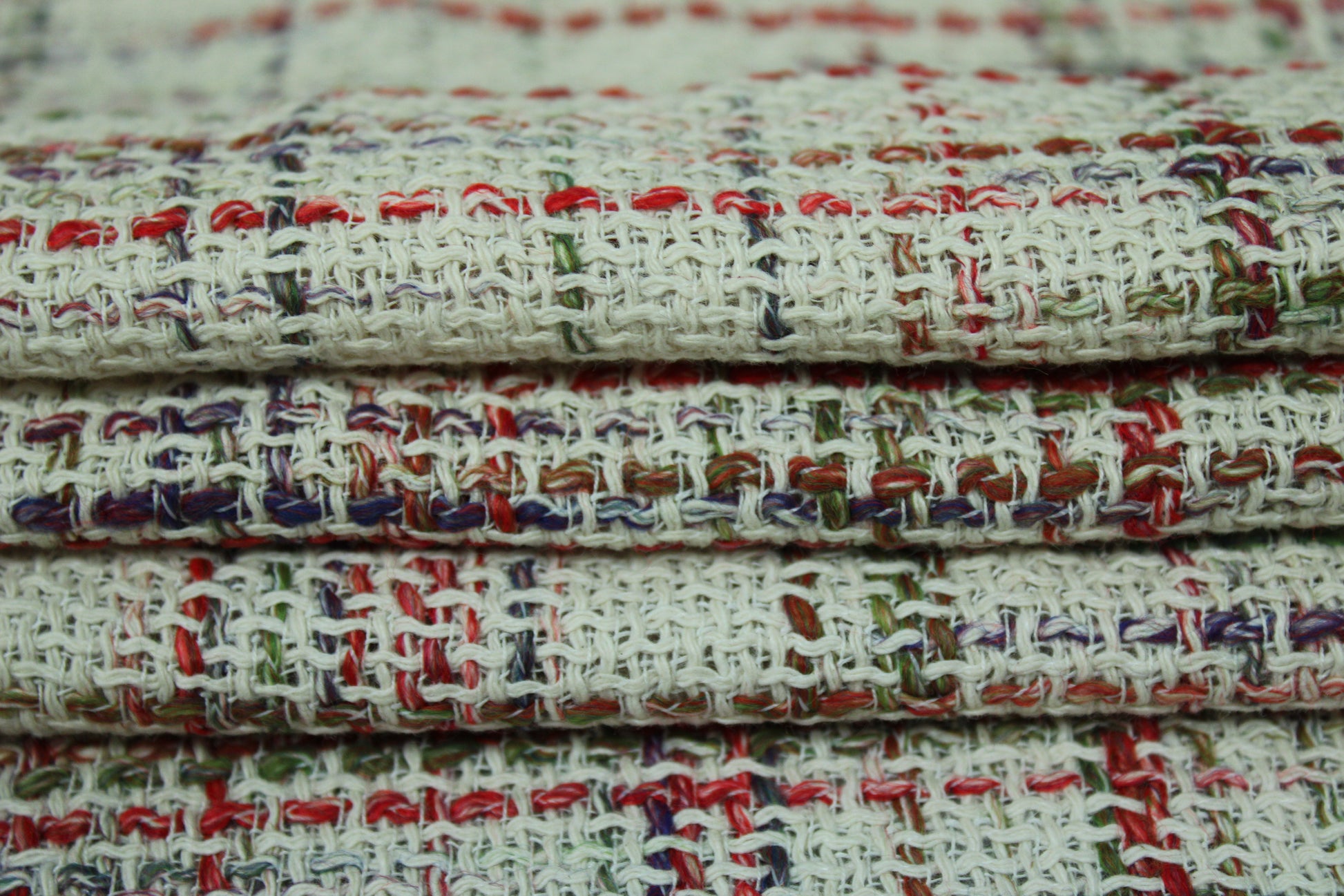 Tissu tweed à carreaux - ton écrue - photo 2/4 | So Tissus
