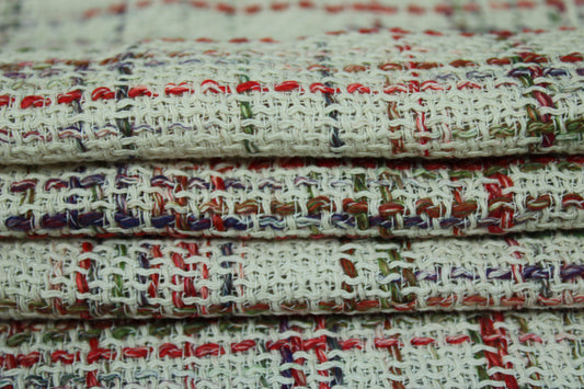 Tissu tweed à carreaux - ton écrue - photo 2/4 | So Tissus