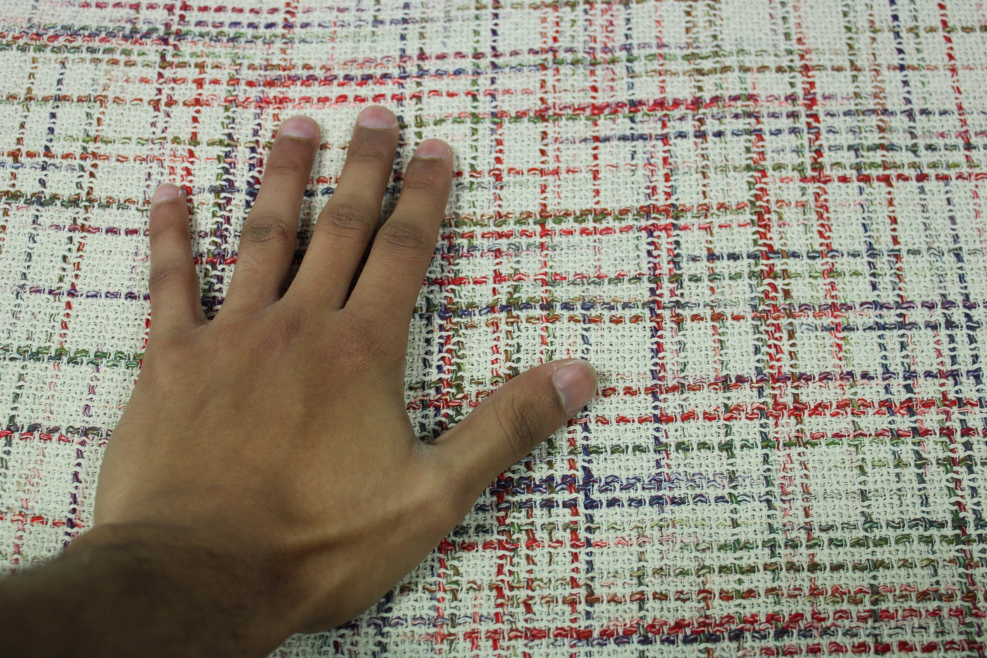 Tissu tweed à carreaux - ton écrue - photo 4/4 | So Tissus