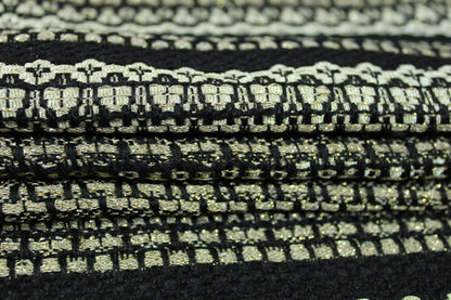 Tissu tweed - noir et doré - photo 2/4 | So Tissus