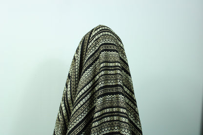 Tissu tweed - noir et doré - photo 3/4 | So Tissus