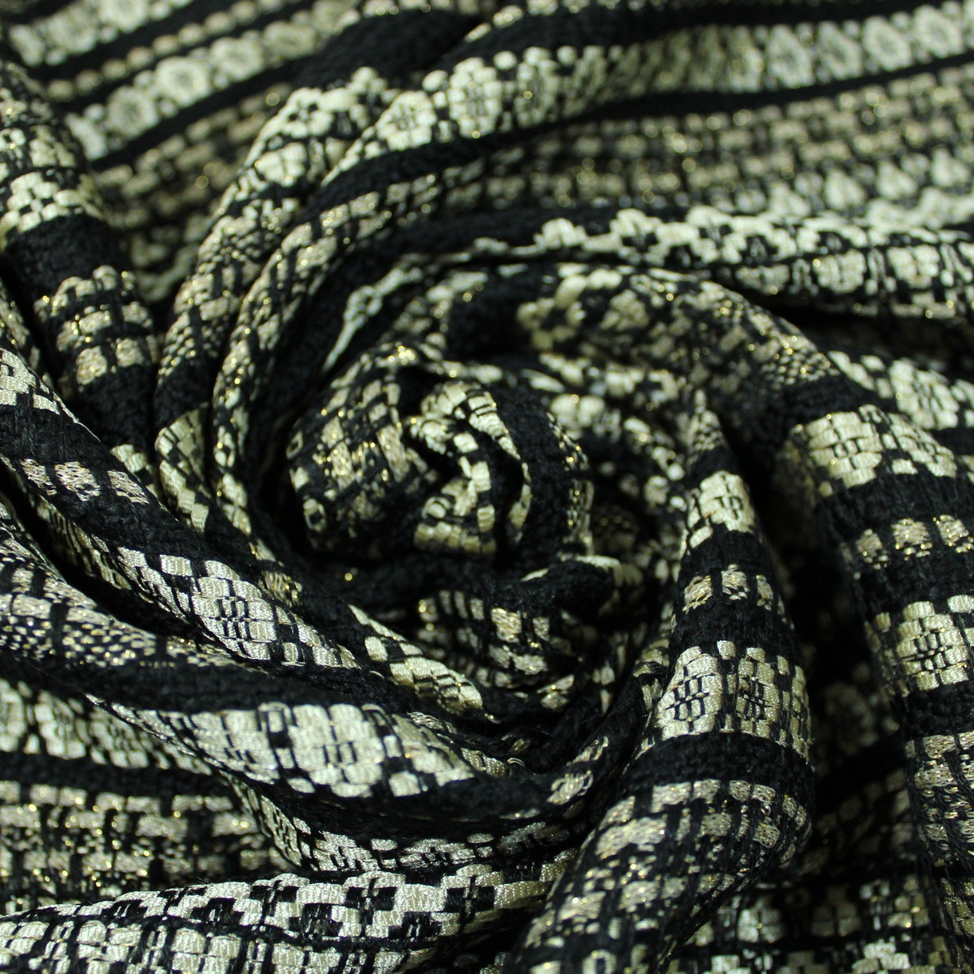 Tissu tweed - noir et doré - photo 1/4 | So Tissus