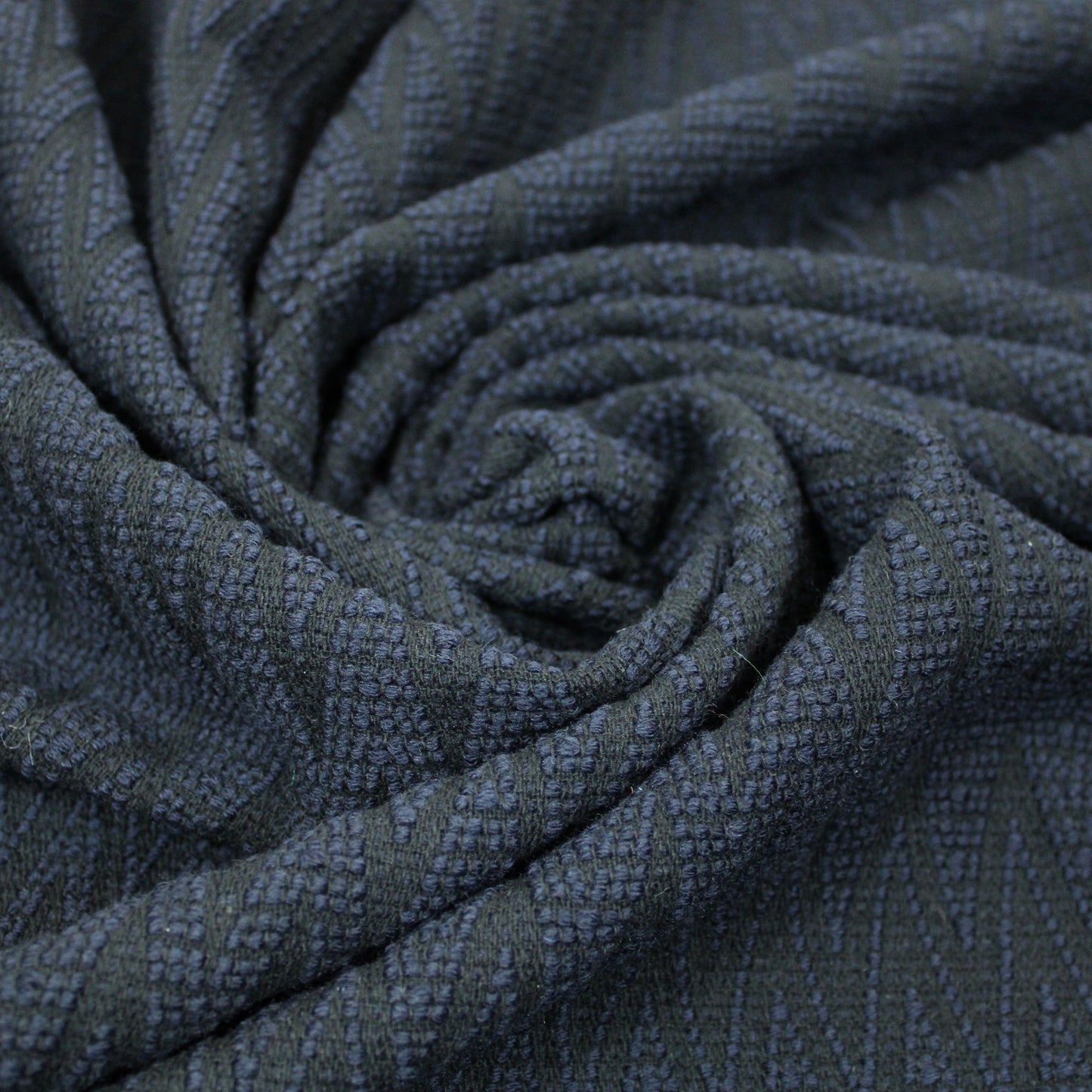 Tissu tweed de laine - à motif géométrique - bleu marine - photo 1/3 | So Tissus