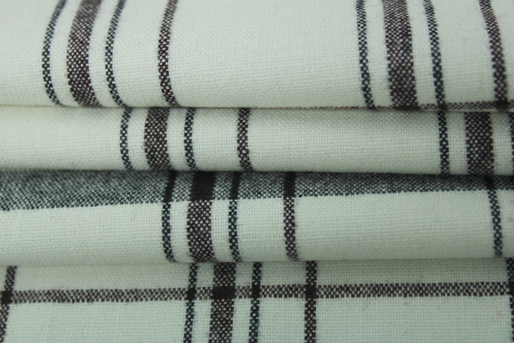 Tissu tartan de laine - blanc à carreaux - photo 2/5 | So Tissus