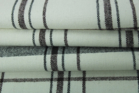 Tissu tartan de laine - blanc à carreaux - photo 2/5 | So Tissus