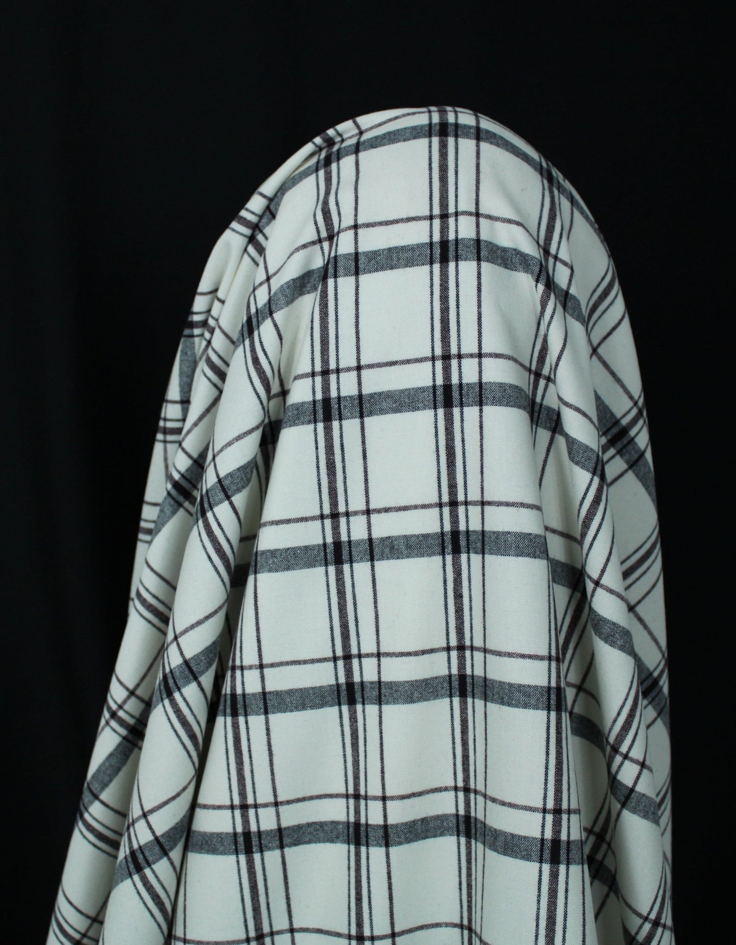 Tissu tartan de laine - blanc à carreaux - photo 3/5 | So Tissus