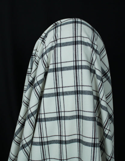 Tissu tartan de laine - blanc à carreaux - photo 3/5 | So Tissus