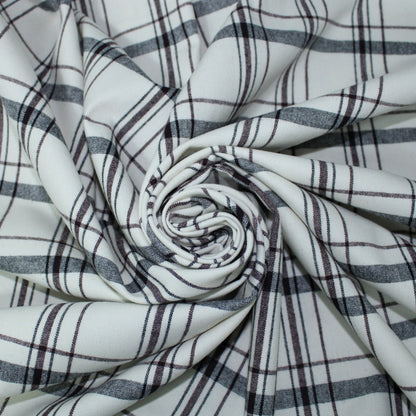 Tissu tartan de laine - blanc à carreaux - photo 1/5 | So Tissus