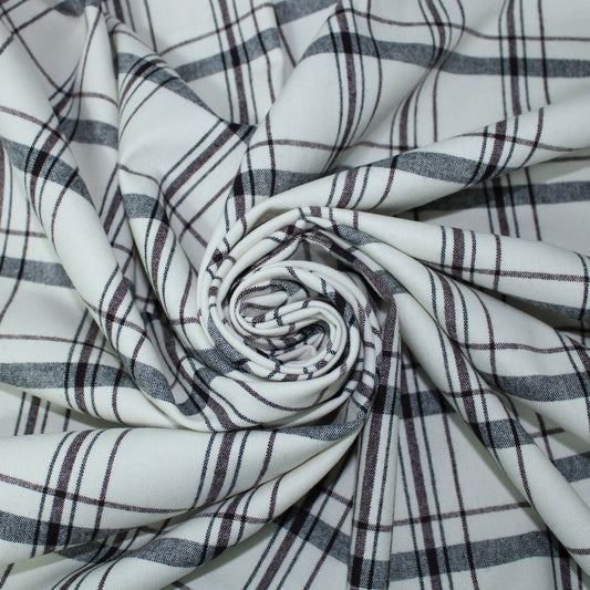 Tissu tartan de laine - blanc à carreaux - photo 1/5 | So Tissus