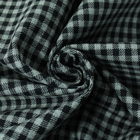 Tissu gabardine de laine - à carreaux - gris et noir - photo 1/4 | So Tissus
