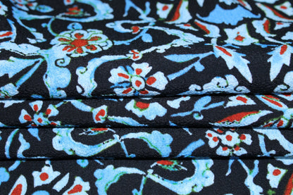 Tissu crêpe viscose - imprimé cachemire fleuri - photo 2/5 | So Tissus