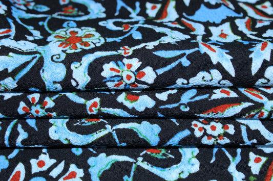 Tissu crêpe viscose - imprimé cachemire fleuri - photo 2/5 | So Tissus