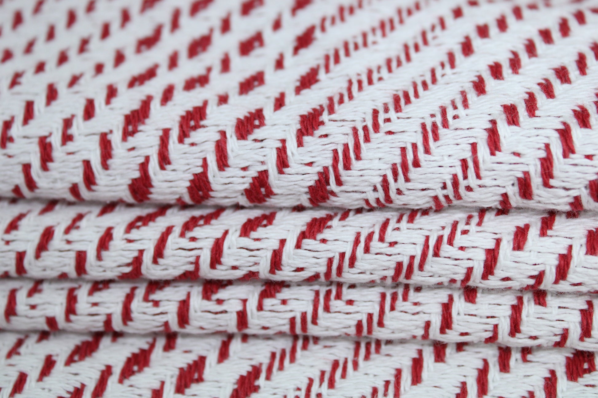 Tissu tweed coton - rouge et blanc - photo 2/5 | So Tissus