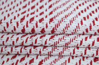 Tissu tweed coton - rouge et blanc - photo 2/5 | So Tissus