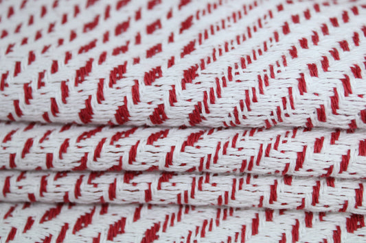 Tissu tweed coton - rouge et blanc - photo 2/5 | So Tissus