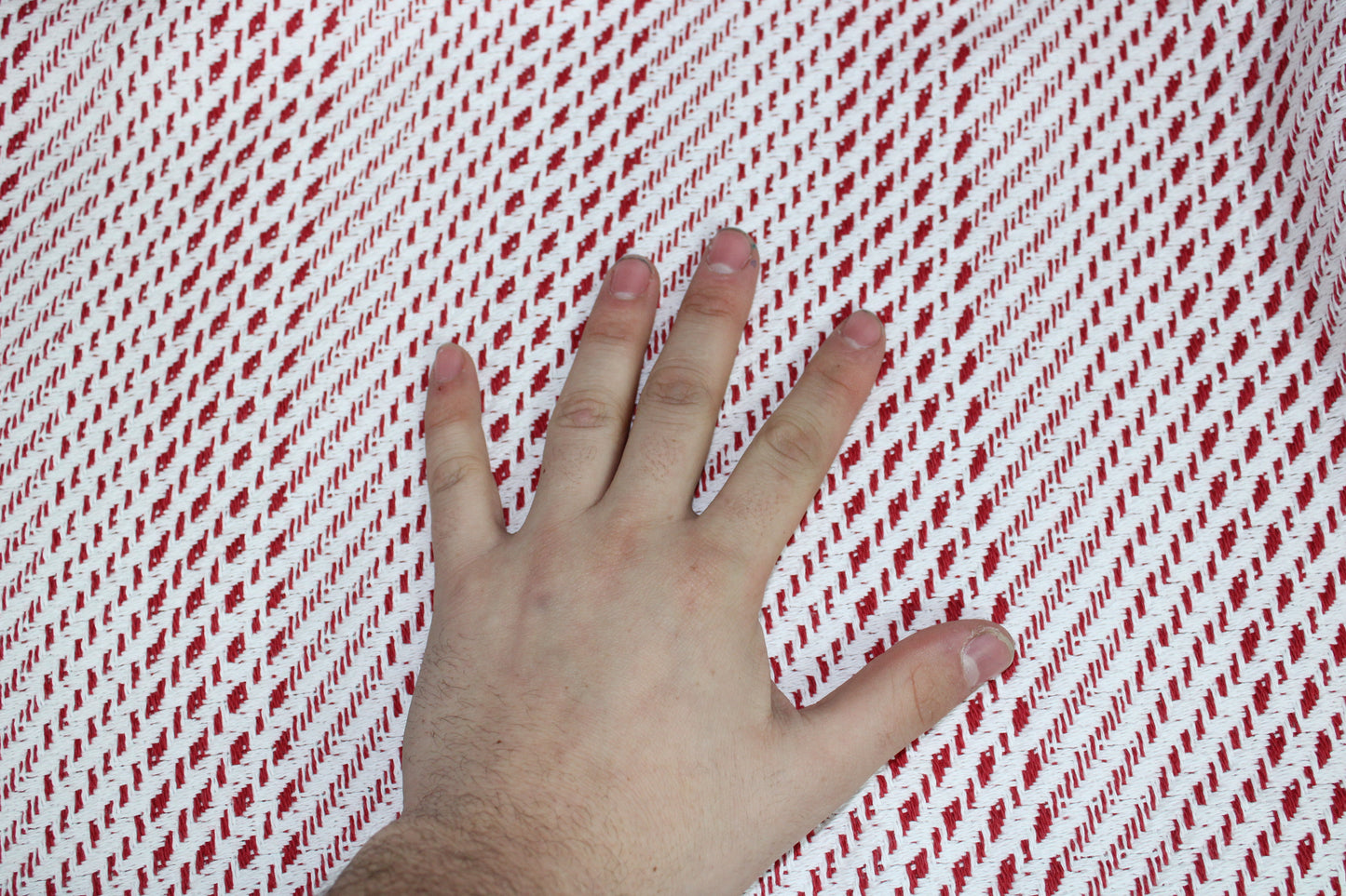 Tissu tweed coton - rouge et blanc - photo 5/5 | So Tissus